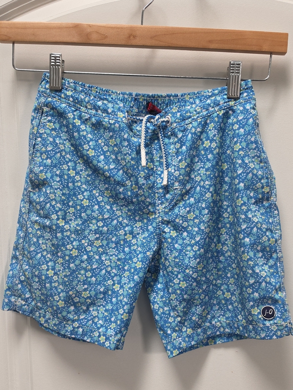 johnnie-O Light Blue Floral Boys Swim Trunks